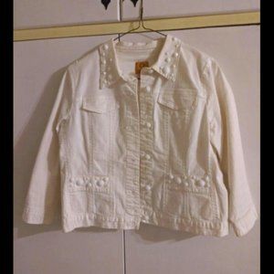 White Jean Jacket Denium Jacket SIZE 10P by RUBY RD